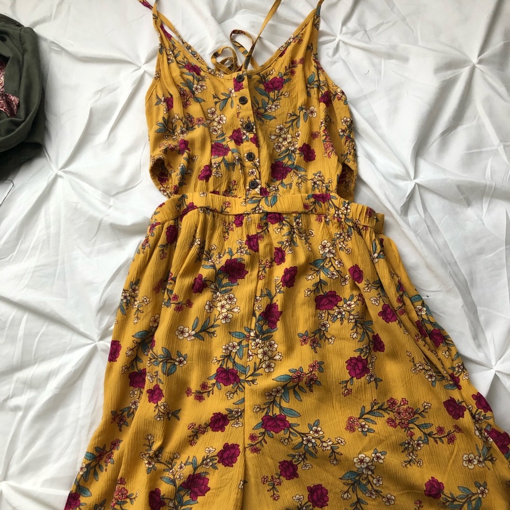 Yellow floral romper